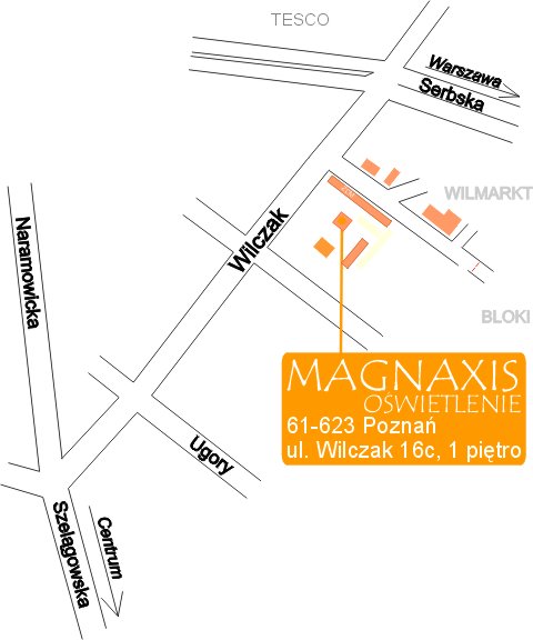 Mapa - firma MAGNAXIS OŚWIETLENIE ul. Wilczak 16c Poznań